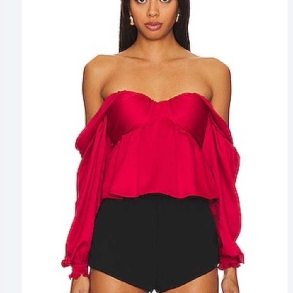 House of Harlow 1960 x REVOLVE Burna Blouse in RED new with tags